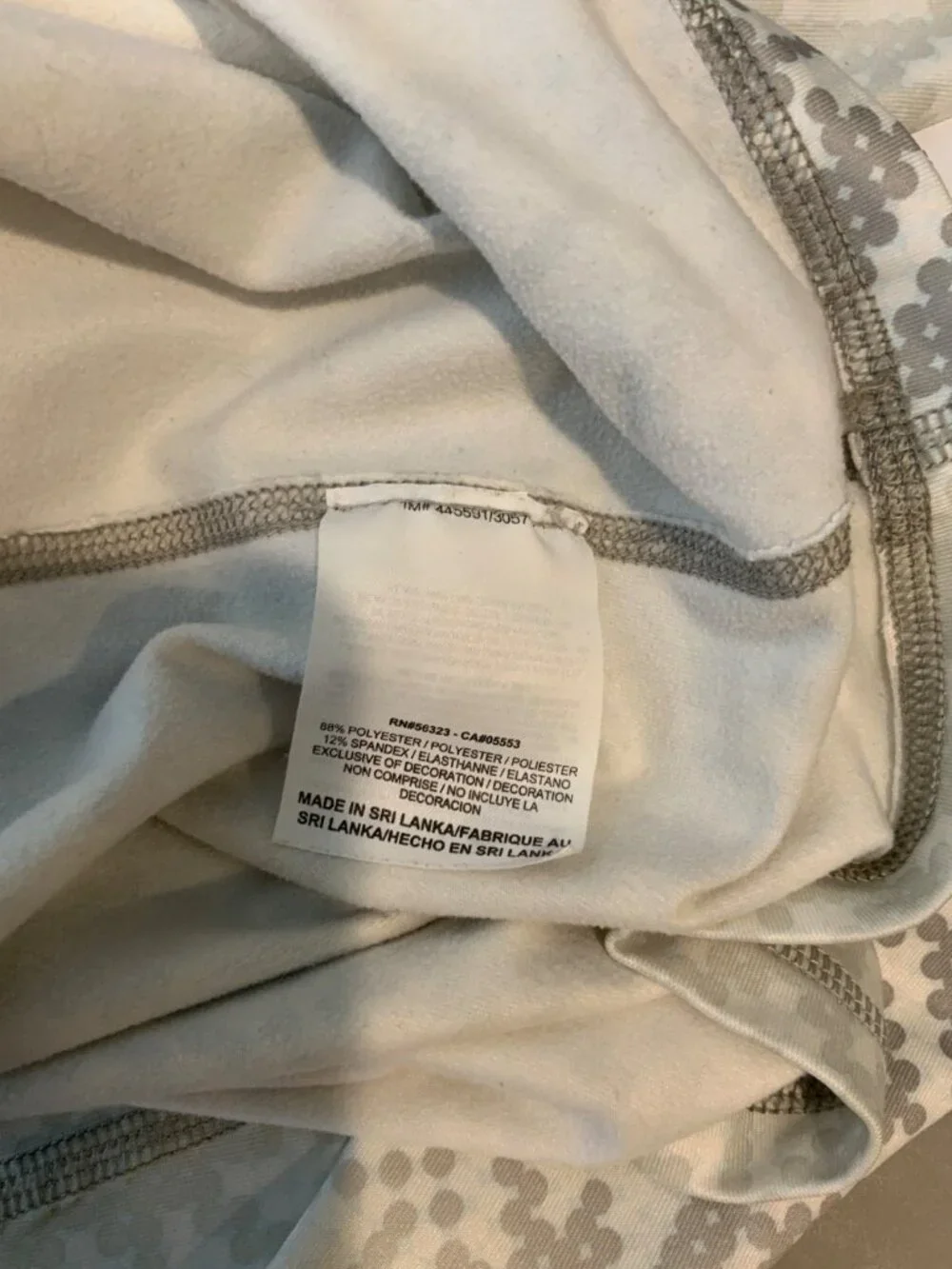 Nike Pro Silver White Geometric Half Zip Long Sleeve Top, Size S